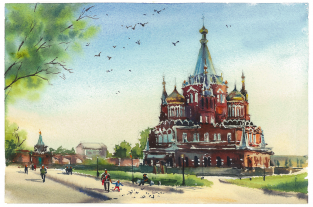 Открытка Ижевск "Свято-Михайловский собор"