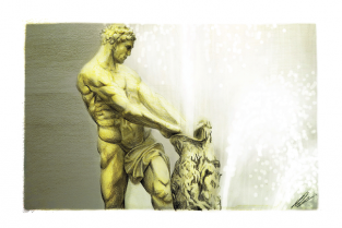 Postcard St Petersburg Russia "Petergof, Fountain Samson"