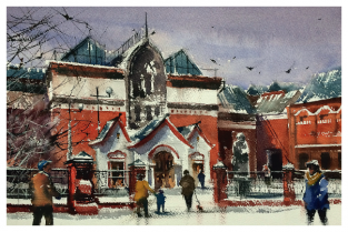 Postcard Moscow Russia "Tretyakov Gallery, winter"