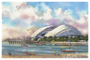 Postcard Russia Sochi Football Stadium