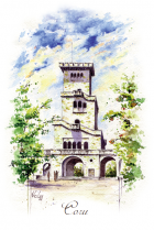 Открытка Сочи "Смотровая башня на горе Ахун"