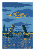 Postcard St Petersburg Russia "Palace Bridge"