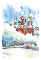 Postcard St Petersburg Russia "Church of the Savior on Blood, winter"