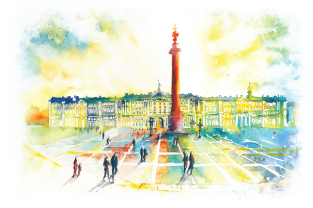 Postcard St Petersburg Russia "Palace Square"