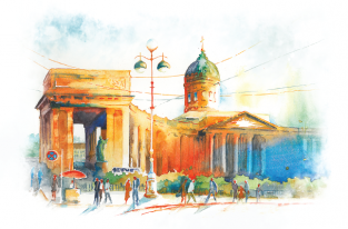 Postcard St Petersburg Russia "Kazan Cathedral"