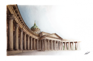 Postcard St Petersburg Russia "Kazan Cathedral"