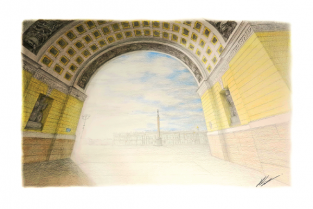Postcard St Petersburg Russia "Arch of The General Staff Building"