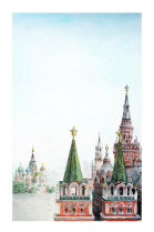 Открытка карандаш Москва "Вид на Красную площадь"
